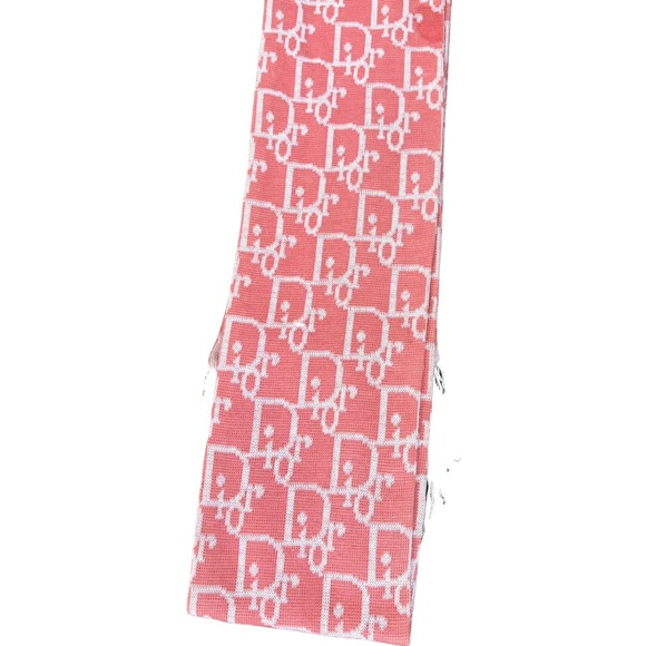 Vintage Dior Knit Logo Scarf in Pink - Picture 8 of 14